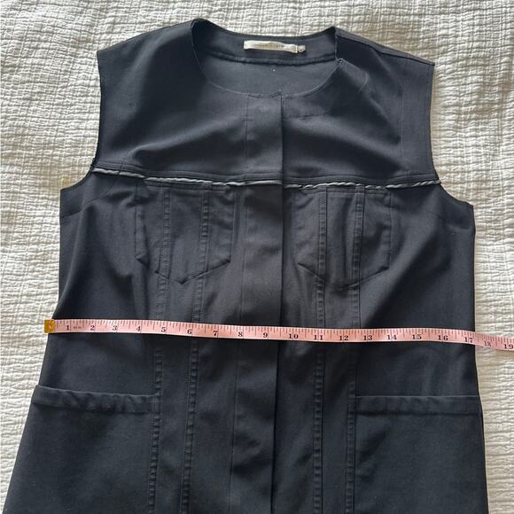 Elaine Kim Tech Stretch Long Vest Dress Black‎ Small - Picture 7 of 9
